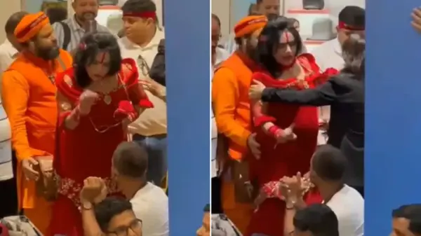 "Air India Haaye Haaye!"—Passengers Protest at Airport, Radhe Maa Tries to Intervene, Sparks Argument